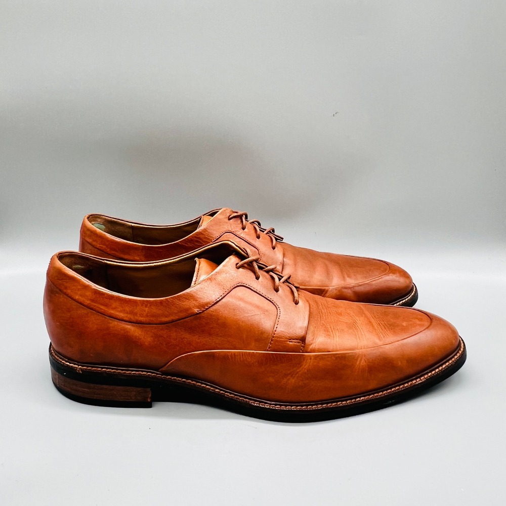 Cole Haan Shoes Mens 11 Brown Leather Grand OS Derby Plain Toe Lace Up Dress